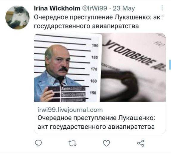 Срок за твит о Лукашенко