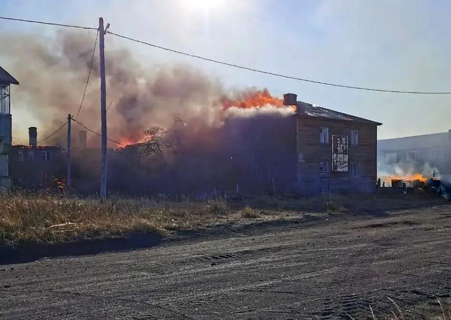 Пожар в поселке на Камчатке