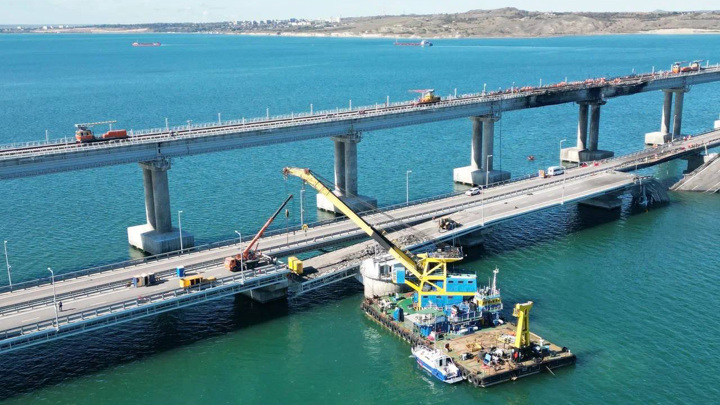 Как восстанавливают Крымский мост после украинской диверсии