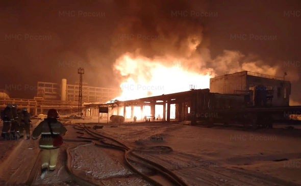 Пожар на нефтебазе в Ангарске