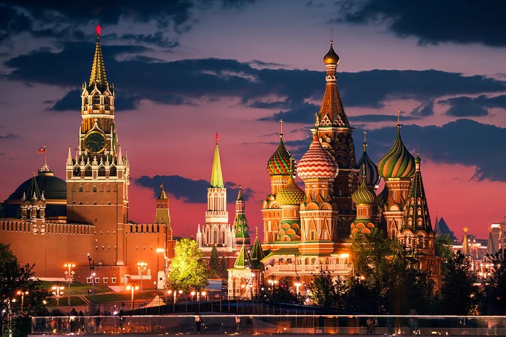 Фотография Кремля на фоне заката, Россия, Москва