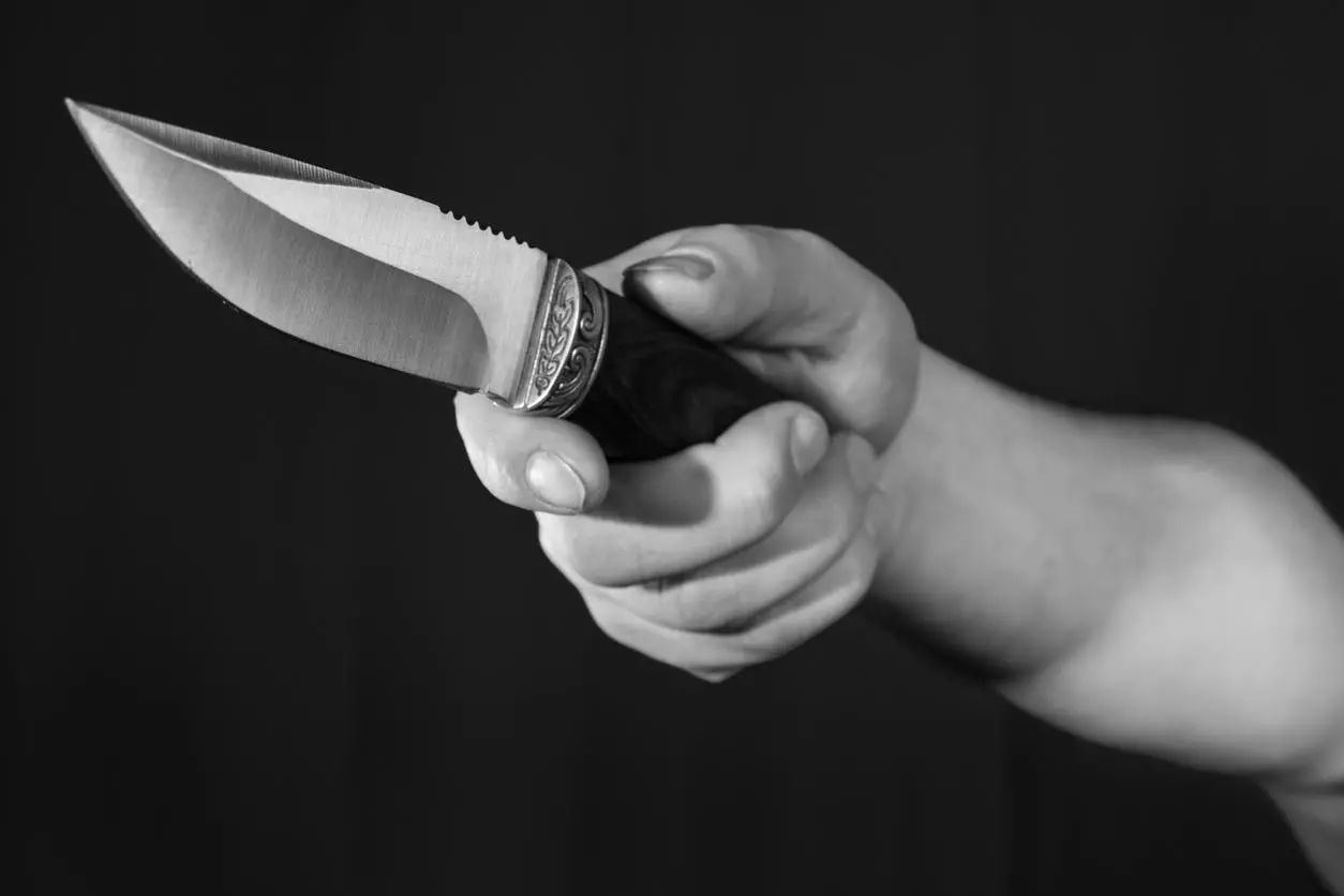 Девочка держит в руках нож