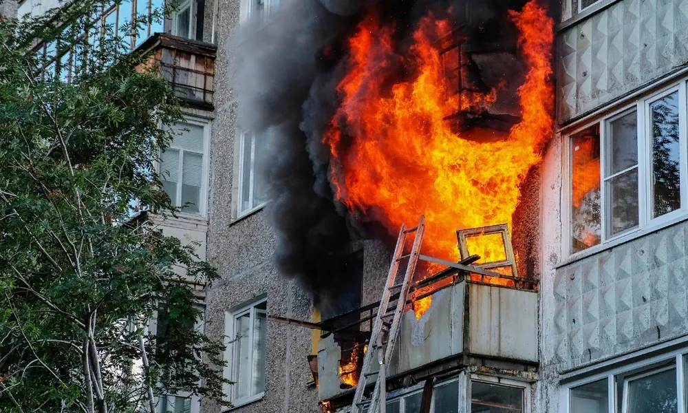 Пожар на балконе