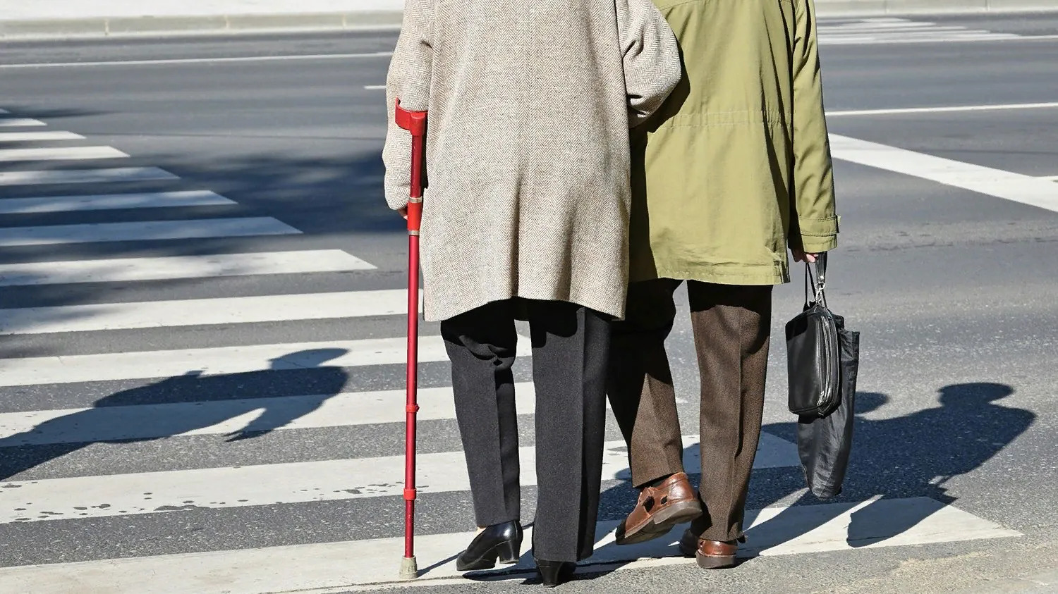 пенсионеры переходят дорогу